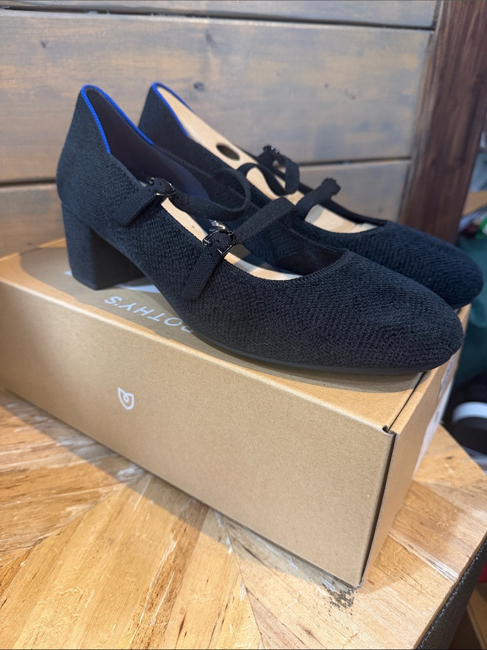 Rothy's Black Mary Jane Block Heel Clogs (New with Box )